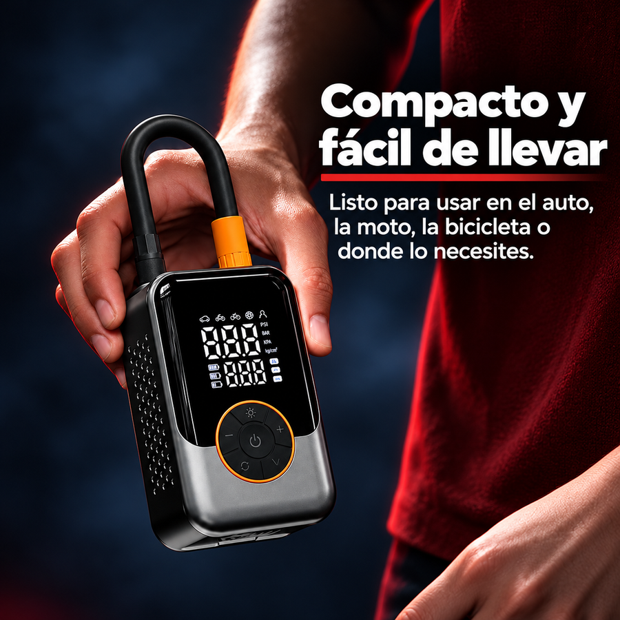 Inflador Portátil Inalámbrico 4 en 1 con Doble Pantalla